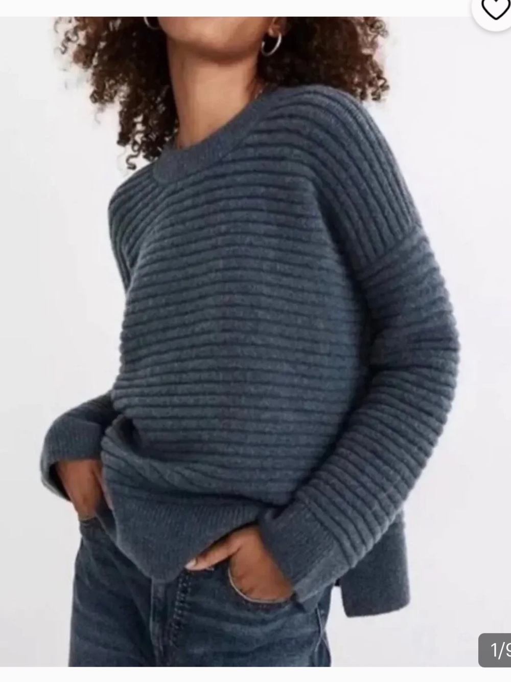 Madewell Elsmere Wool Blend Ribbed Crewneck Sweater